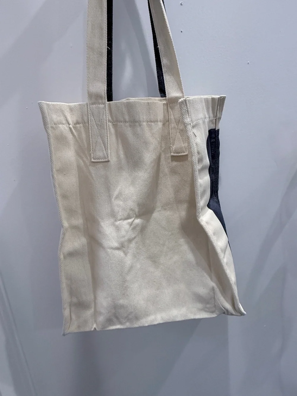 Jean Paul Gaultier Blue & Cream “Denim”Canvas Messenger Tote